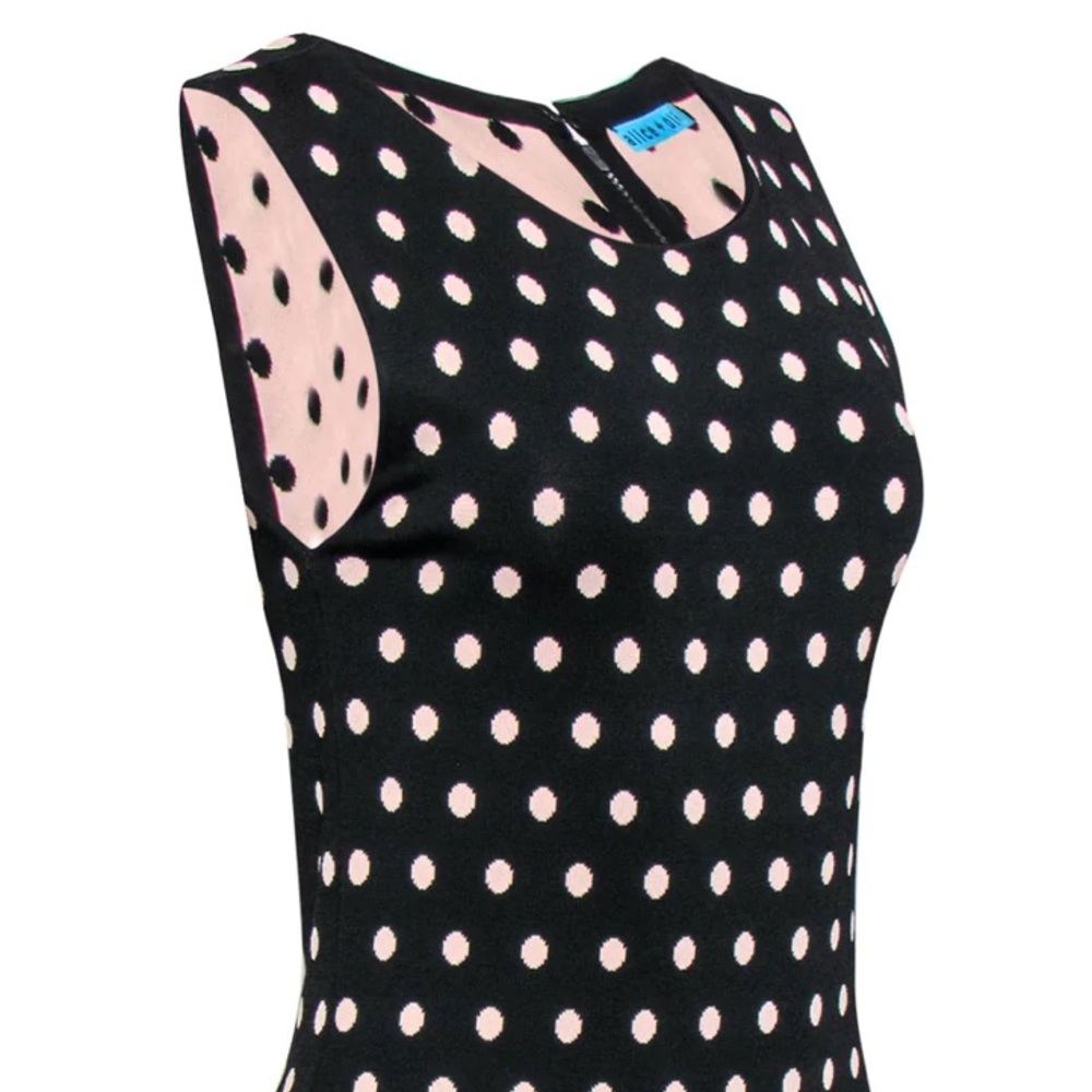 ALICE + OLIVIA ‘Marta' Black Pink Polka Dot Dress SMALL